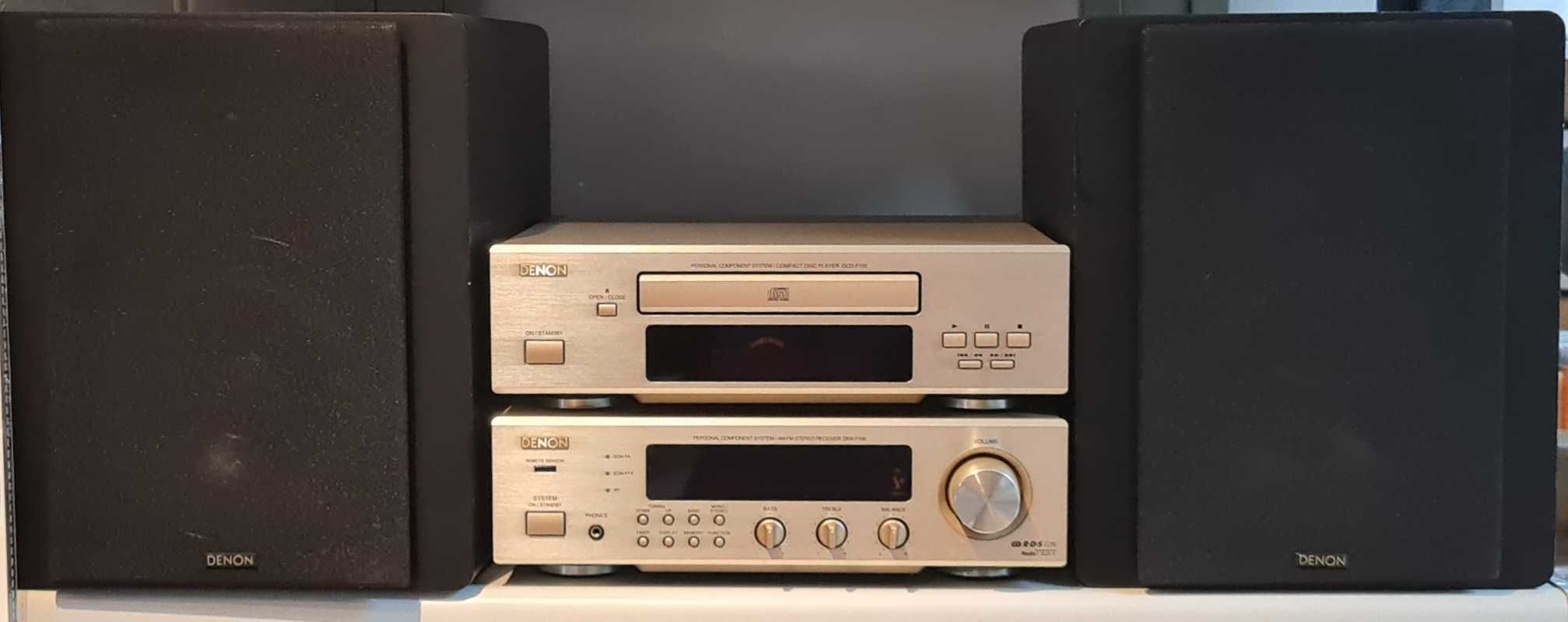 Sistema DENON / amplificador+rádio+leitor de CDs+colunas