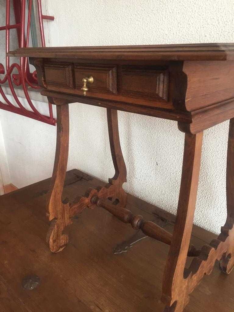 mesa madeira castanho antiga