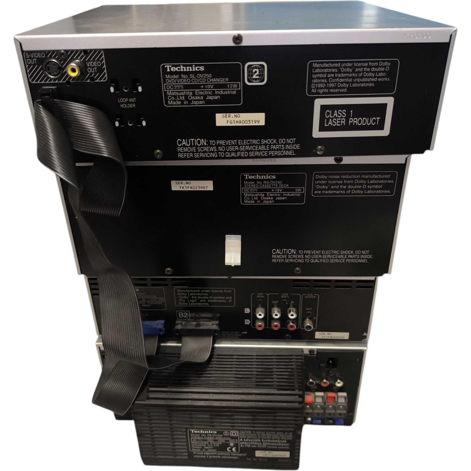 Japońska 4 elementowa wieża Technics SA-DV250 SH RS SL-DV250 DVD