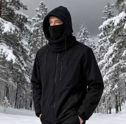 Унісекс зимова балаклава з в’язаним капюшоном