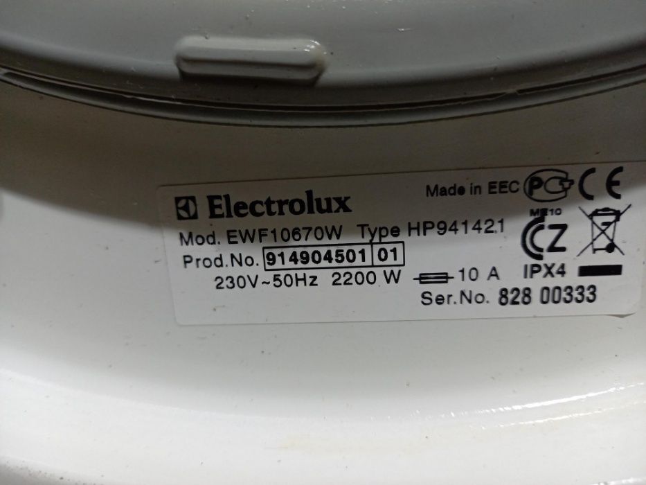 grzałka do pralki pralka Elektrolux INSPIRE Eco Valve EWF 10670W
