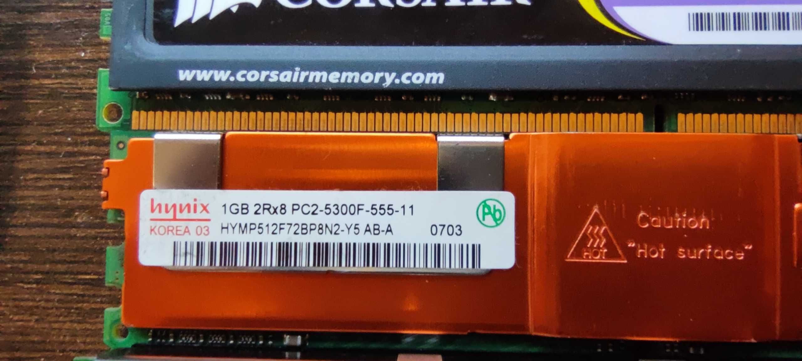 Pamięć RAM Corsair, Netlist, Hynix DDR2  1 GB 800 7 sztuk.