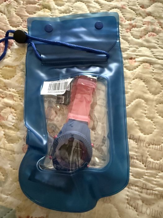 Relógio Watx & co Rosa e Azul - Mostrador Brilhantes + Saco telemóvel