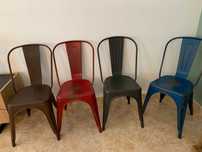 Cadeiras de metal estilo industrial Tolix - usadas (conjunto com 4)