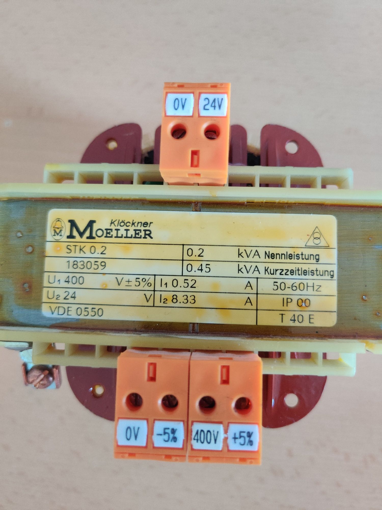 Transformator Moeller Klockner 400V / 24V