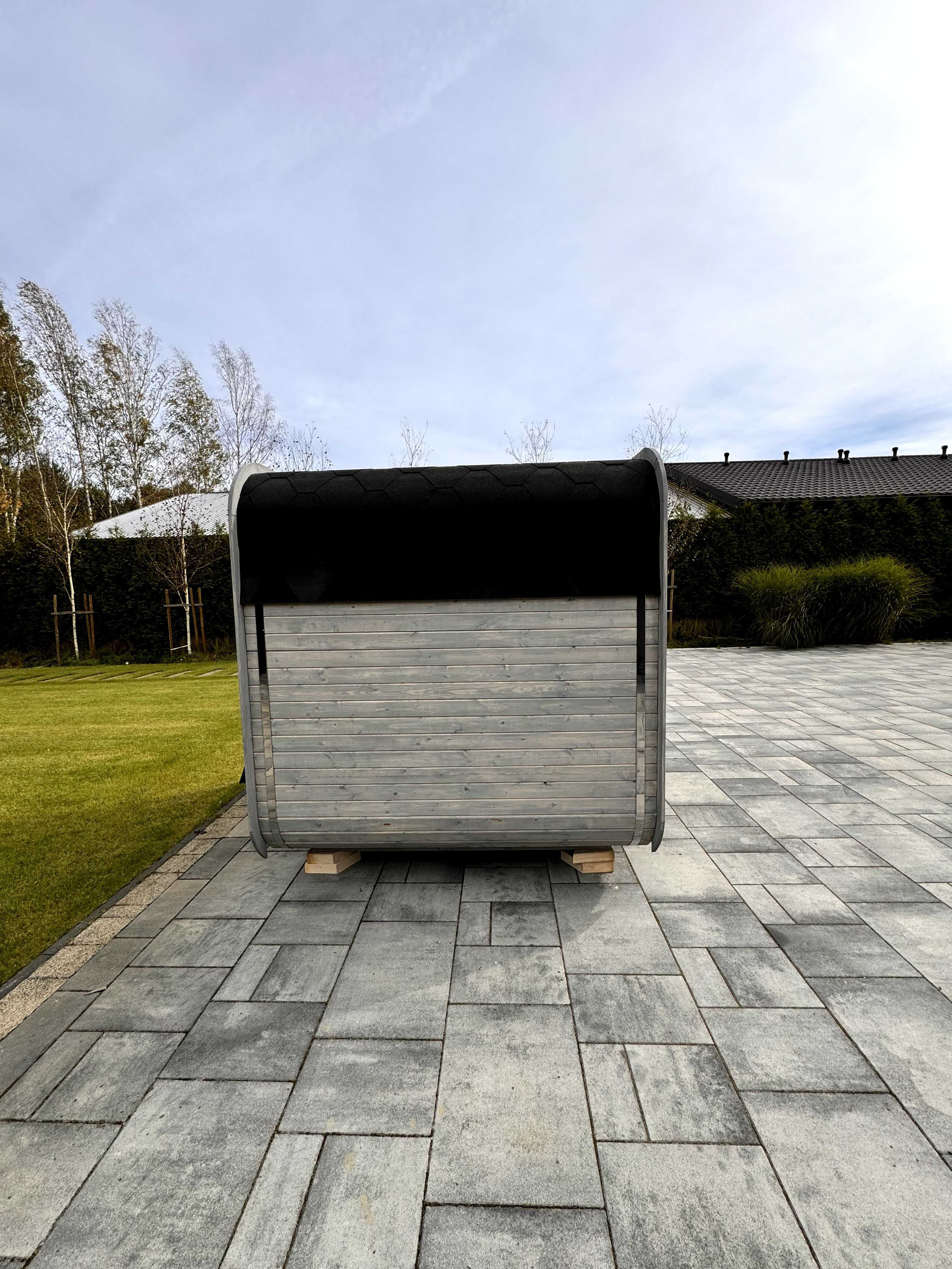 Kwadratowa sauna ogrodowa, 200cm Quadro Premium dobierz piec i dodatki