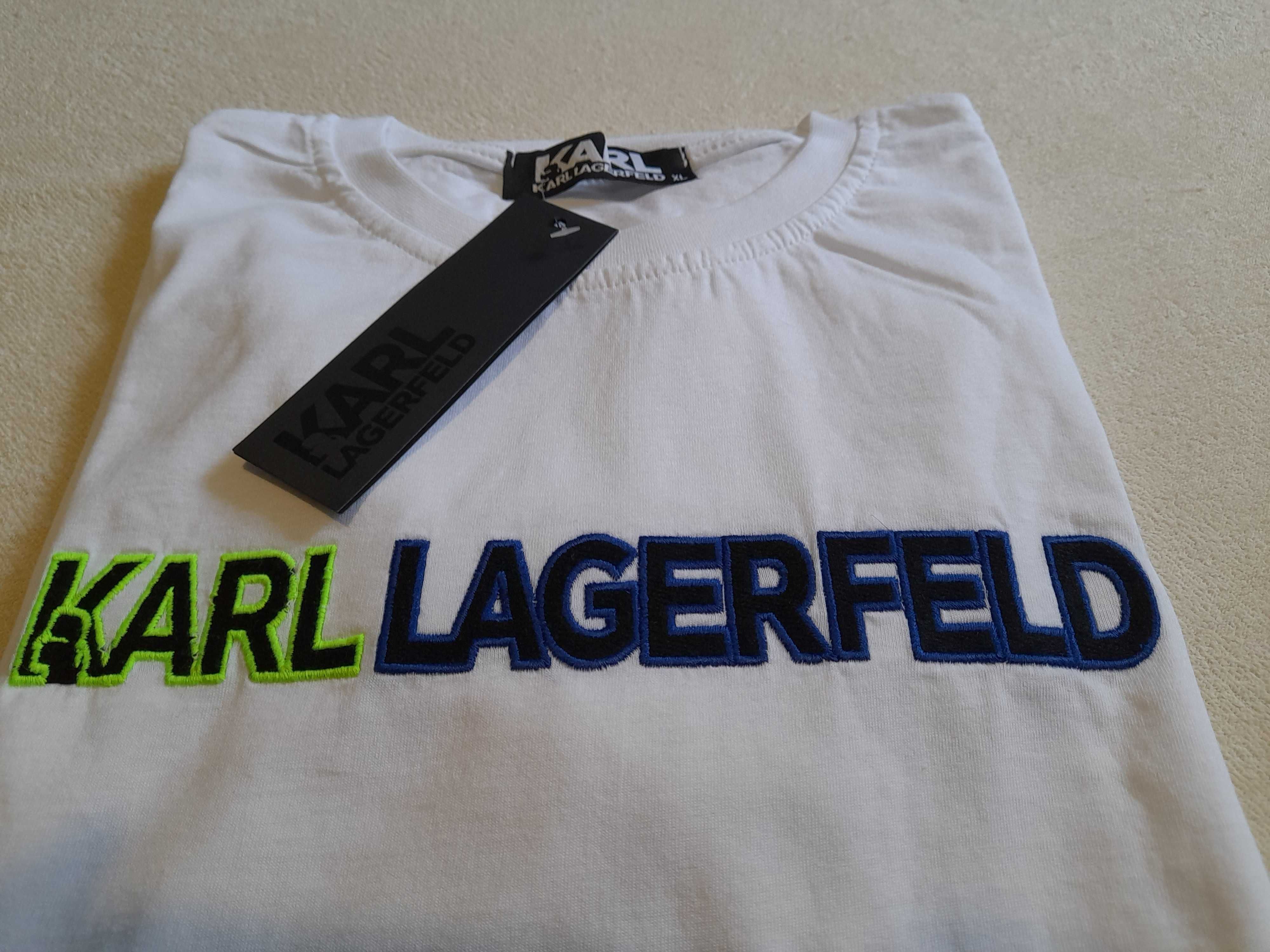 Karl Lagerfeld tshirt meski rozm. XL kolor bialy nowy bawełna