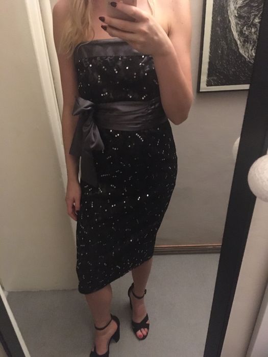 Sukienka dluga 36 cekiny wesele NEXT