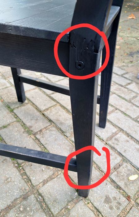 Czarne drewniane krzesła 2+1 gratis IKEA