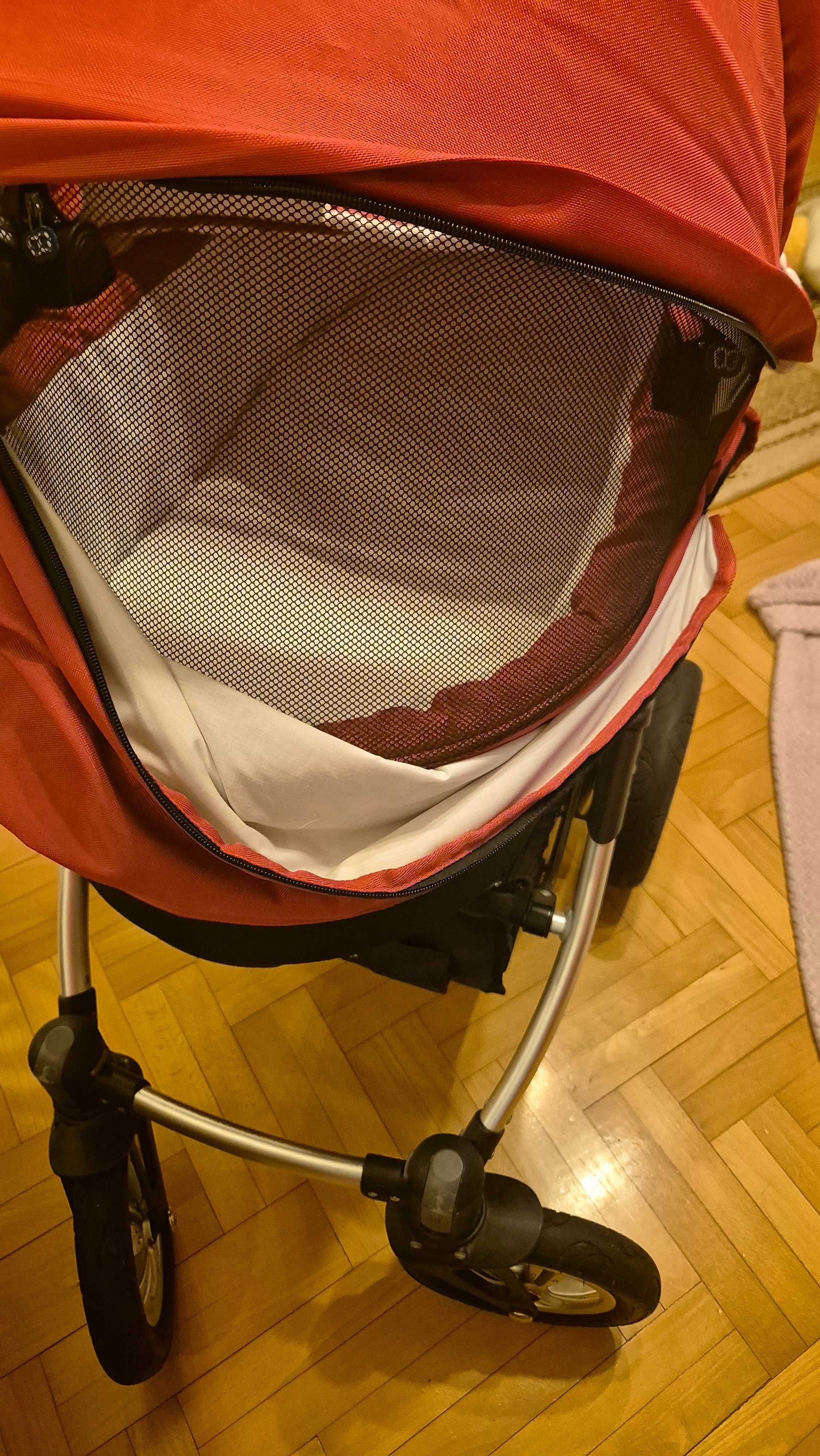 Wózek baby design czerwony 2w1