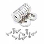 Magnes Neodymowy Pierścieniowy Z Otworem Pod Wkręt 14X3 Mm Mocny - 10
