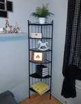 Regał narożny metalowy czarny 6 półek wysokość 176 cm IKEA Ronnskar