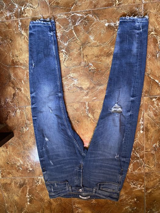 Calça Ganga Rasgada Azul Zara