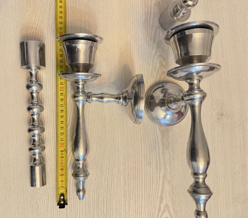 zestaw świeczników w stylu vintage