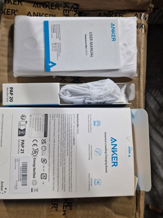 Nowy markowy powerbank Anker o pojemności 10000 mAh. Realna pojemnośc