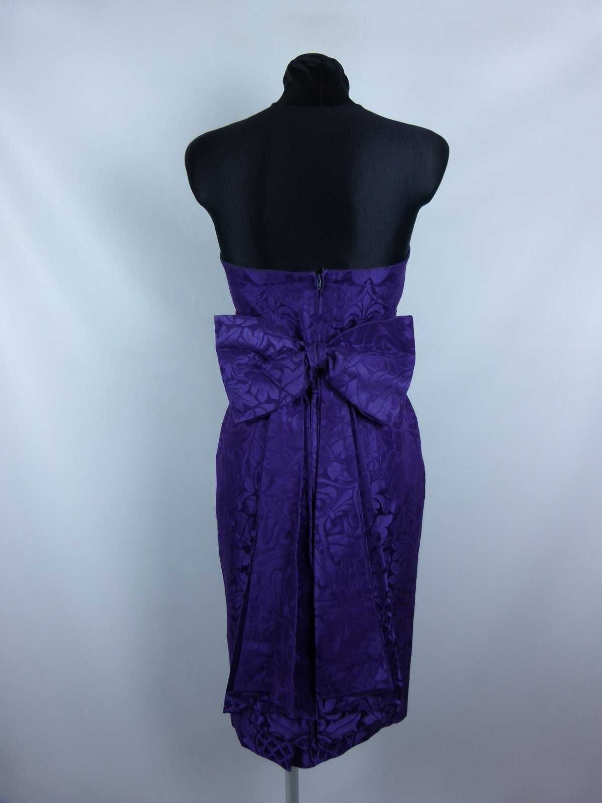 Helen Anderson gorsetowa sukienka midi vintage kokarda / XS