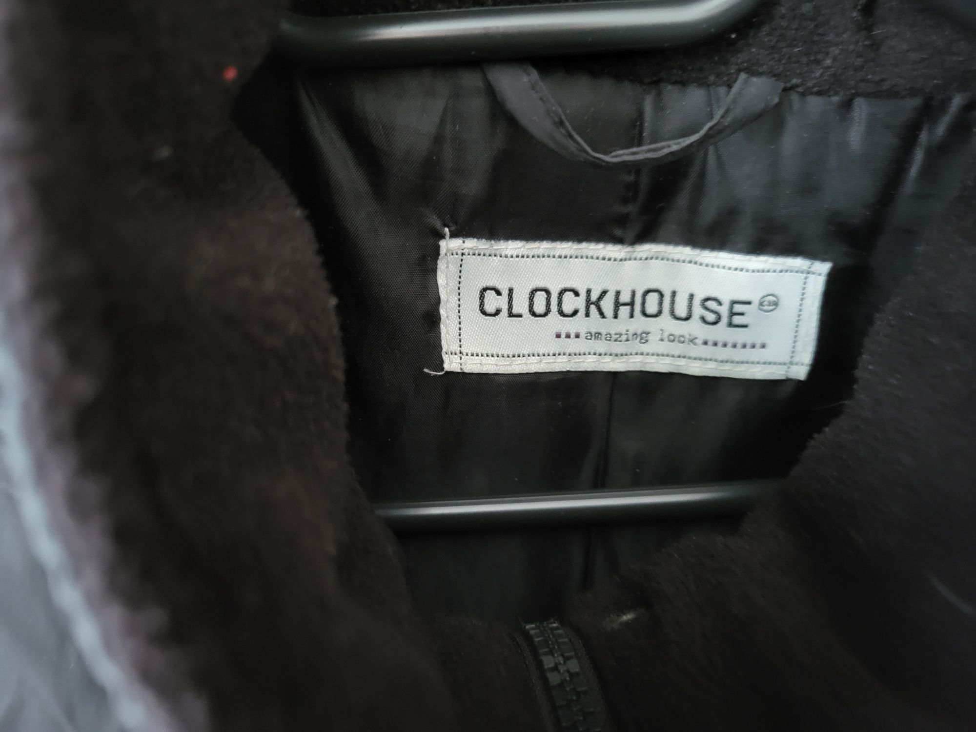 Czarna kamizelka- kaptur ,suwak, 2 kieszenie,  rozmiar L, Clockhouse