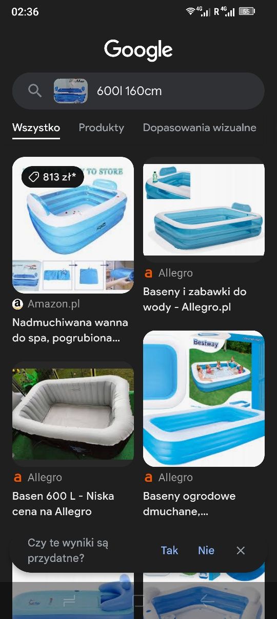 Duży basen dmuchany 600L 160cm NOYHHAV