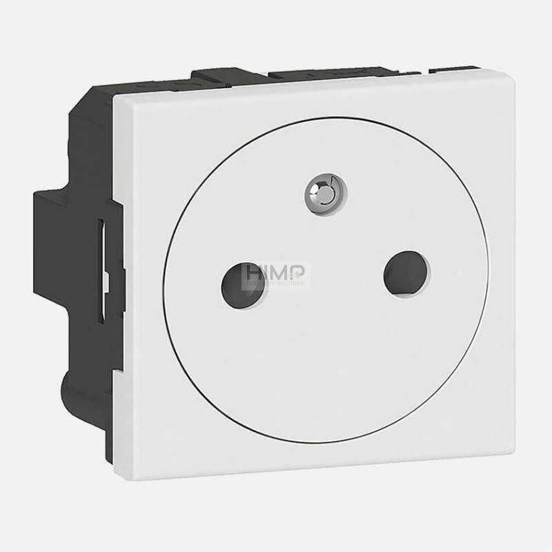 Minipuszka do blatów ALUMINIUM białe gniazda 2P+Z Legrand 054011