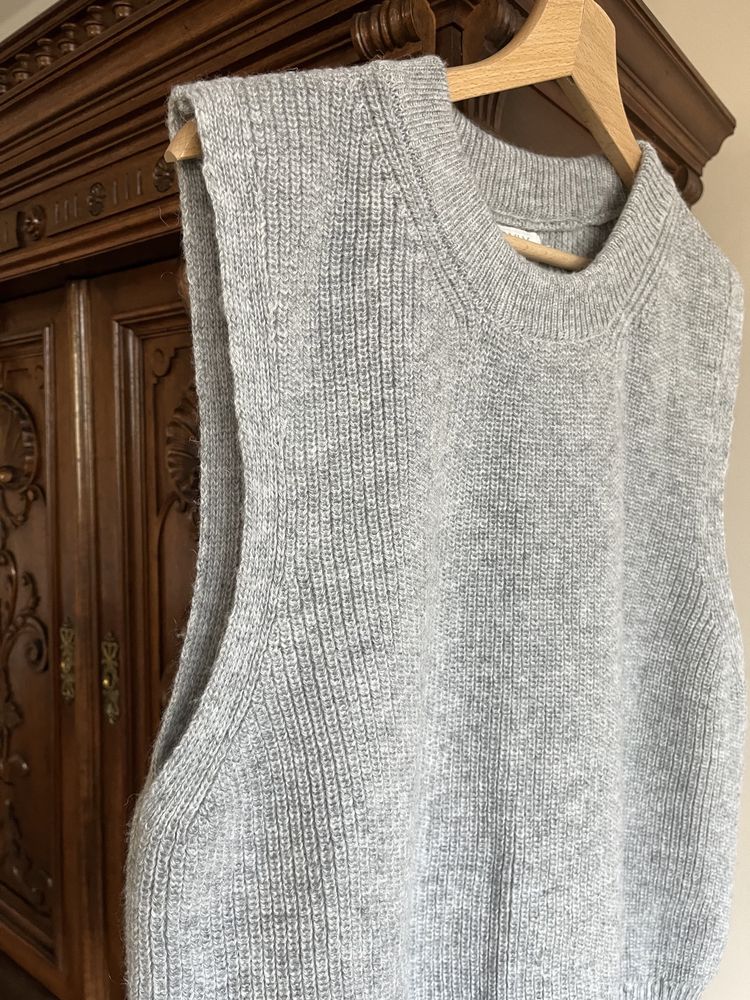 Bezrekawnik wełniana kamizelka sweter