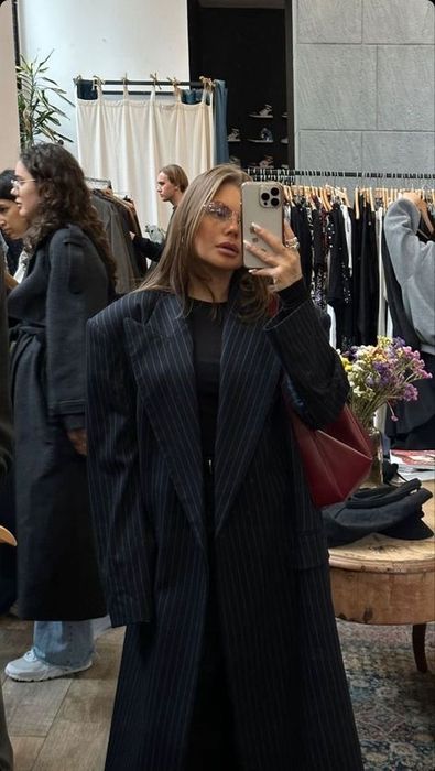 Пальто піджак в полоску в стилі BAZANE