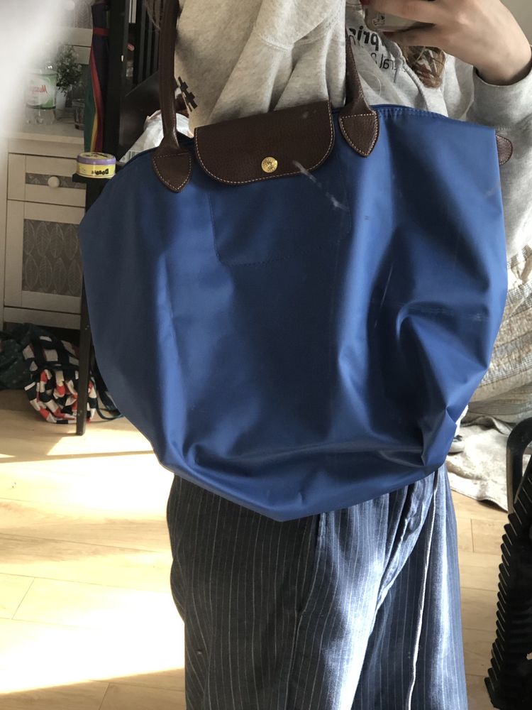 torba longchamp niebieska