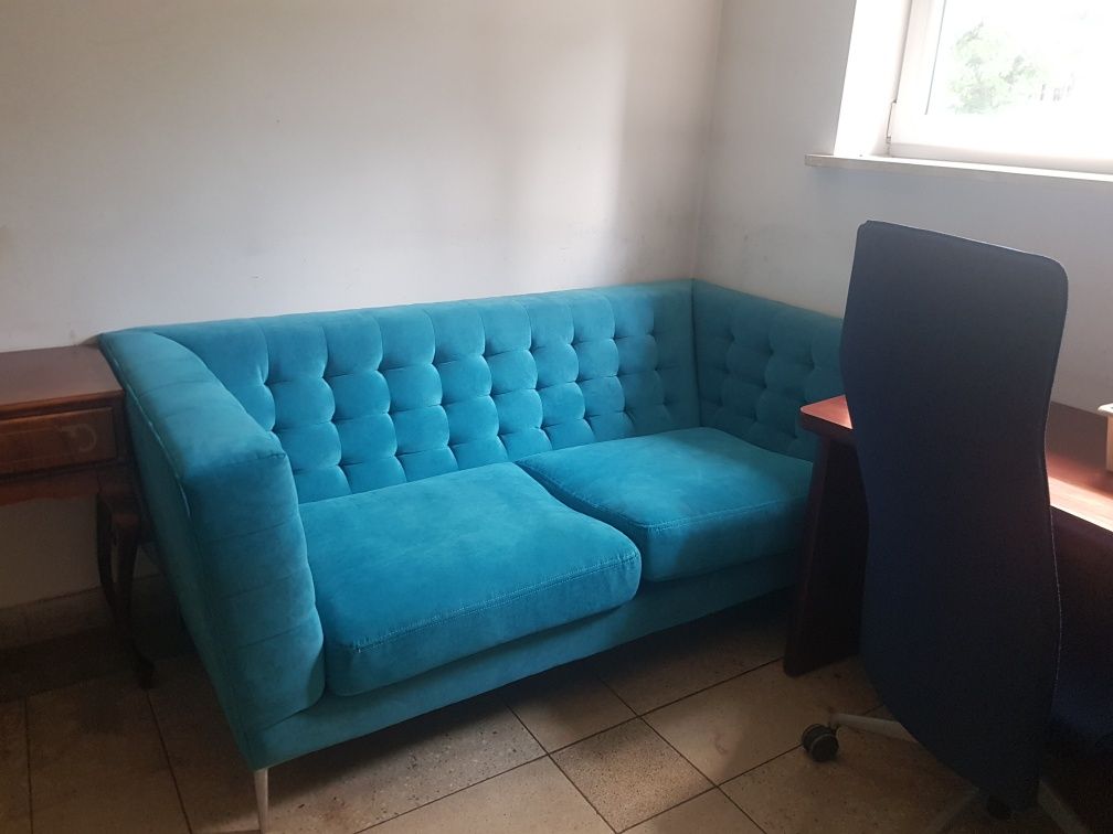 Turkusowa 3-osobowa sofa i fotel Premium
