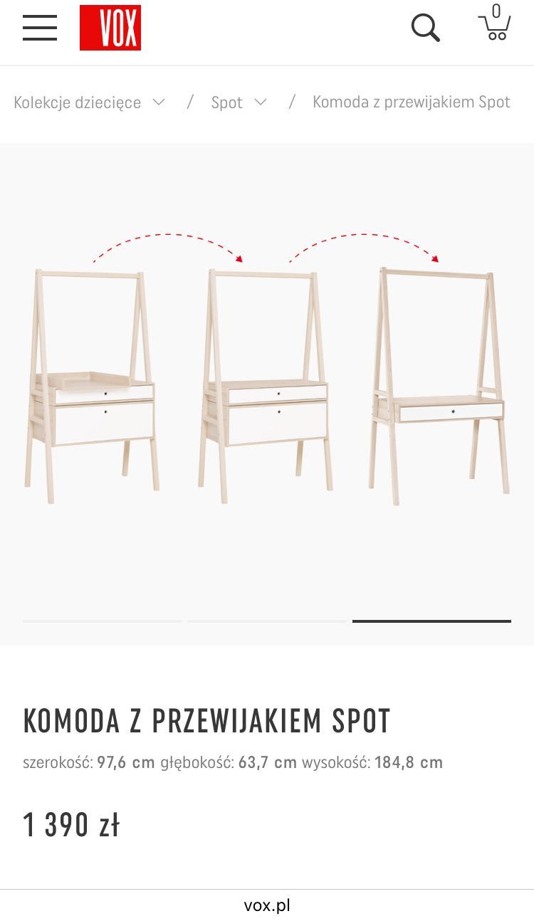Komoda z przewijakiem SPOT marki Vox
