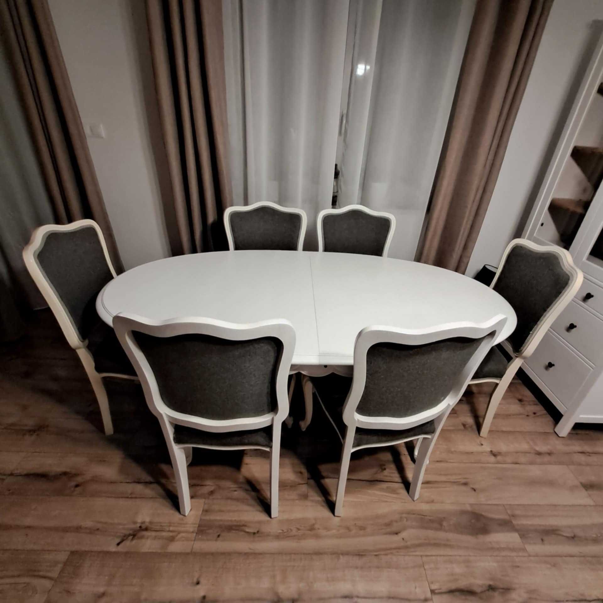 Rozkładany stół z krzesłami zestaw, 6 krzeseł, stół i krzesła