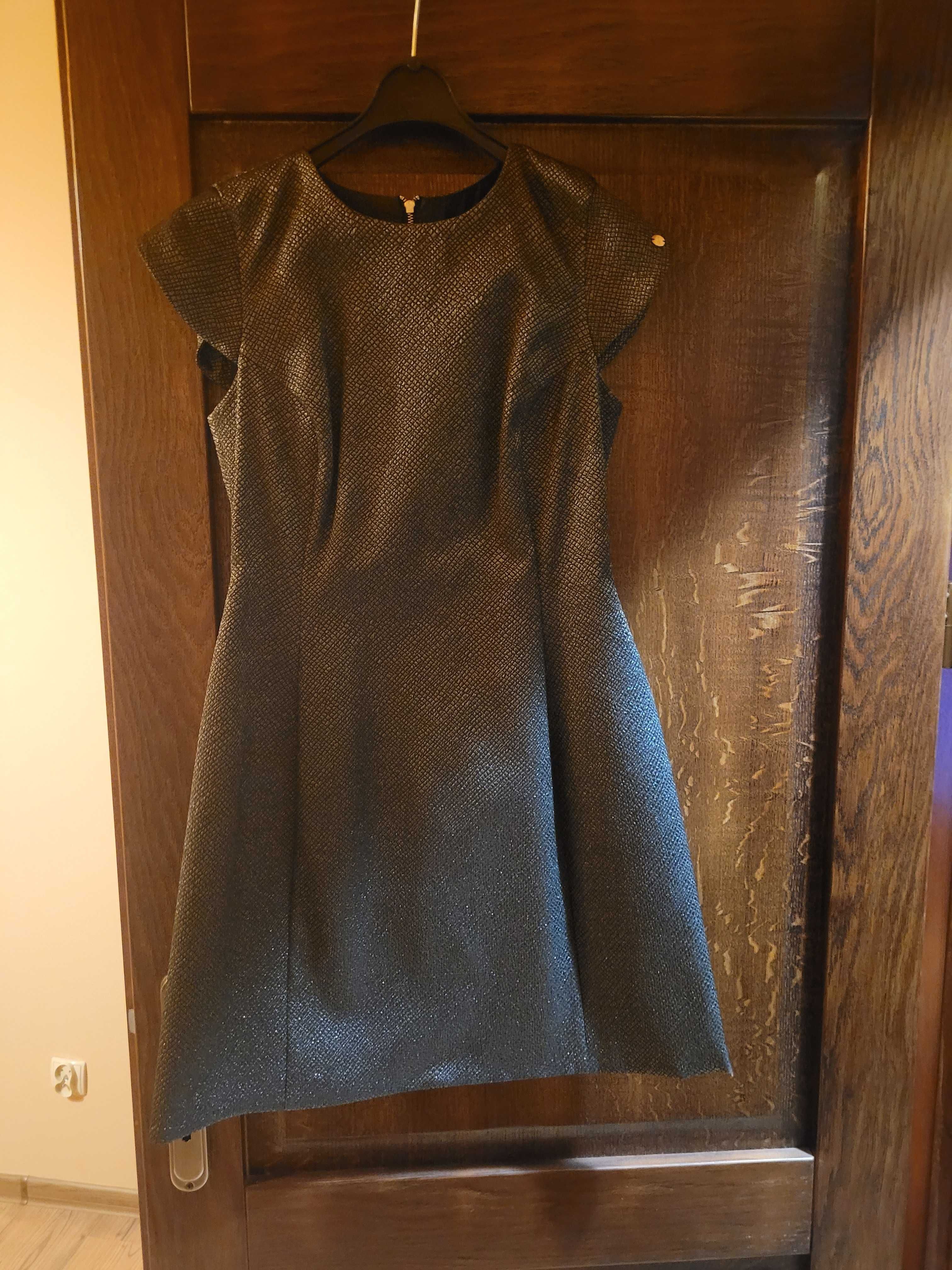 Metaliczna suknia SIMPLE - rozmiar 38 - nowa bez metki