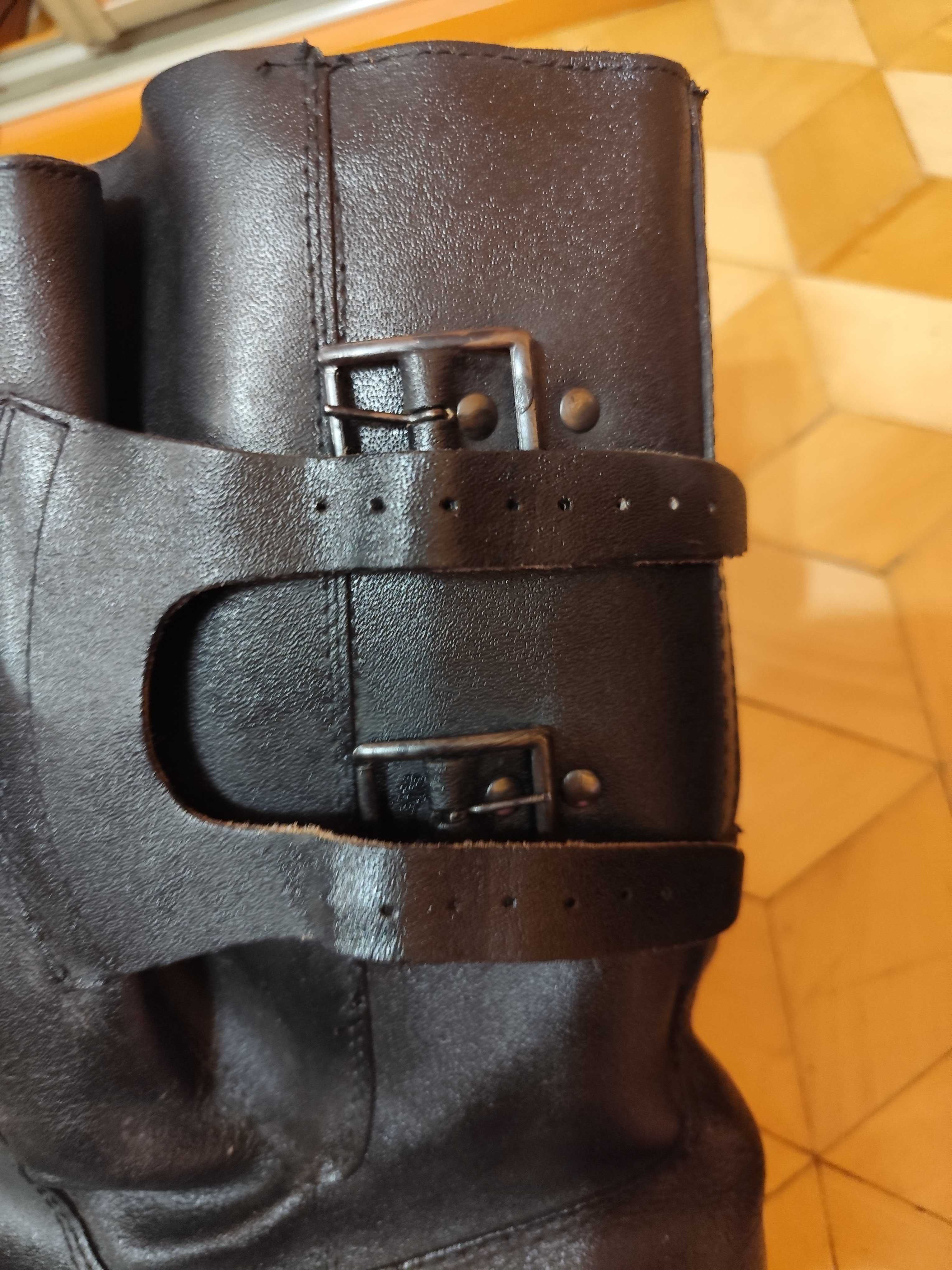Męskie buty wojskowe na motocykl skórzane prawdziwa skóra olejoodporne