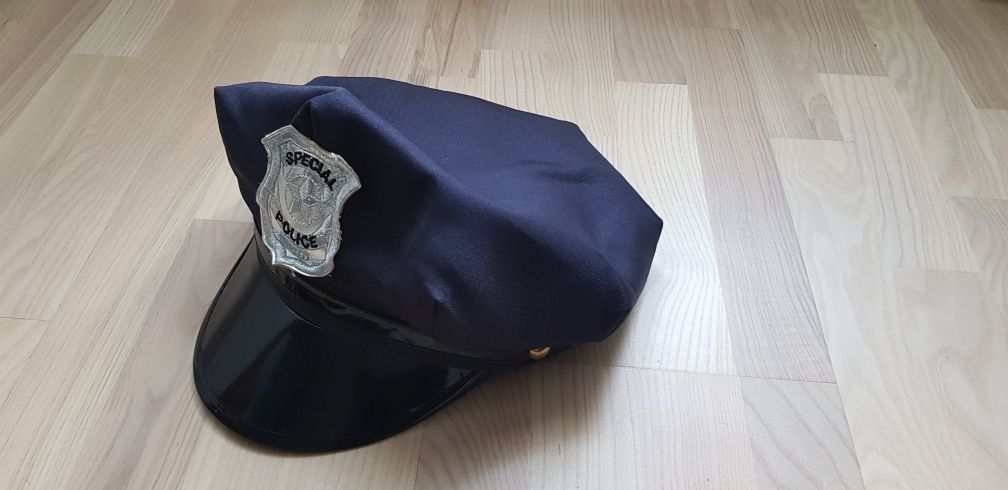 Czapka policjanta dla dorosłego rozm. ok. 55 cm