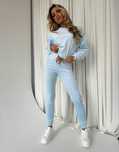 Dres La blanche welurowy błękitny L40