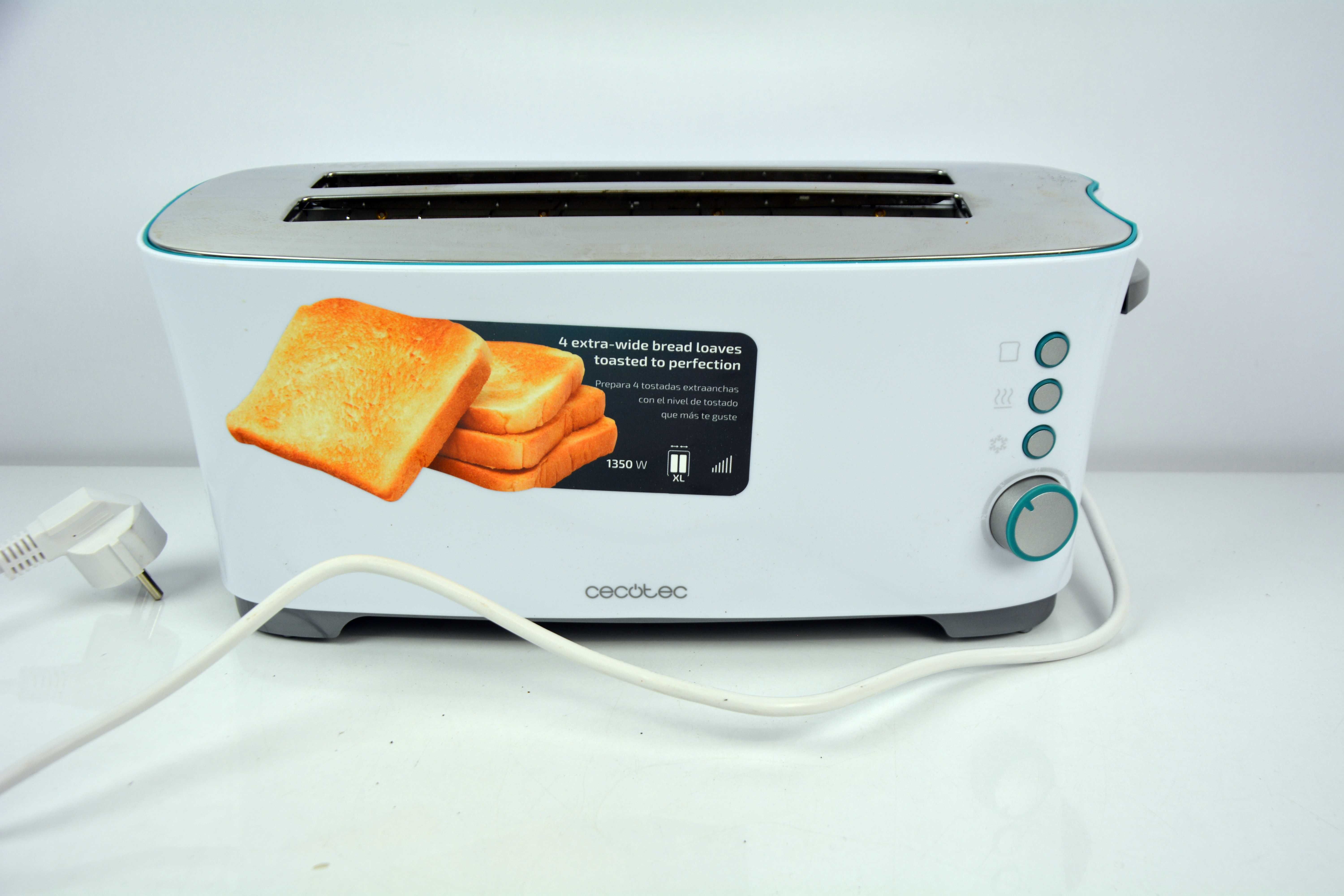 Toster Cecotec extra double w biały 1350 W