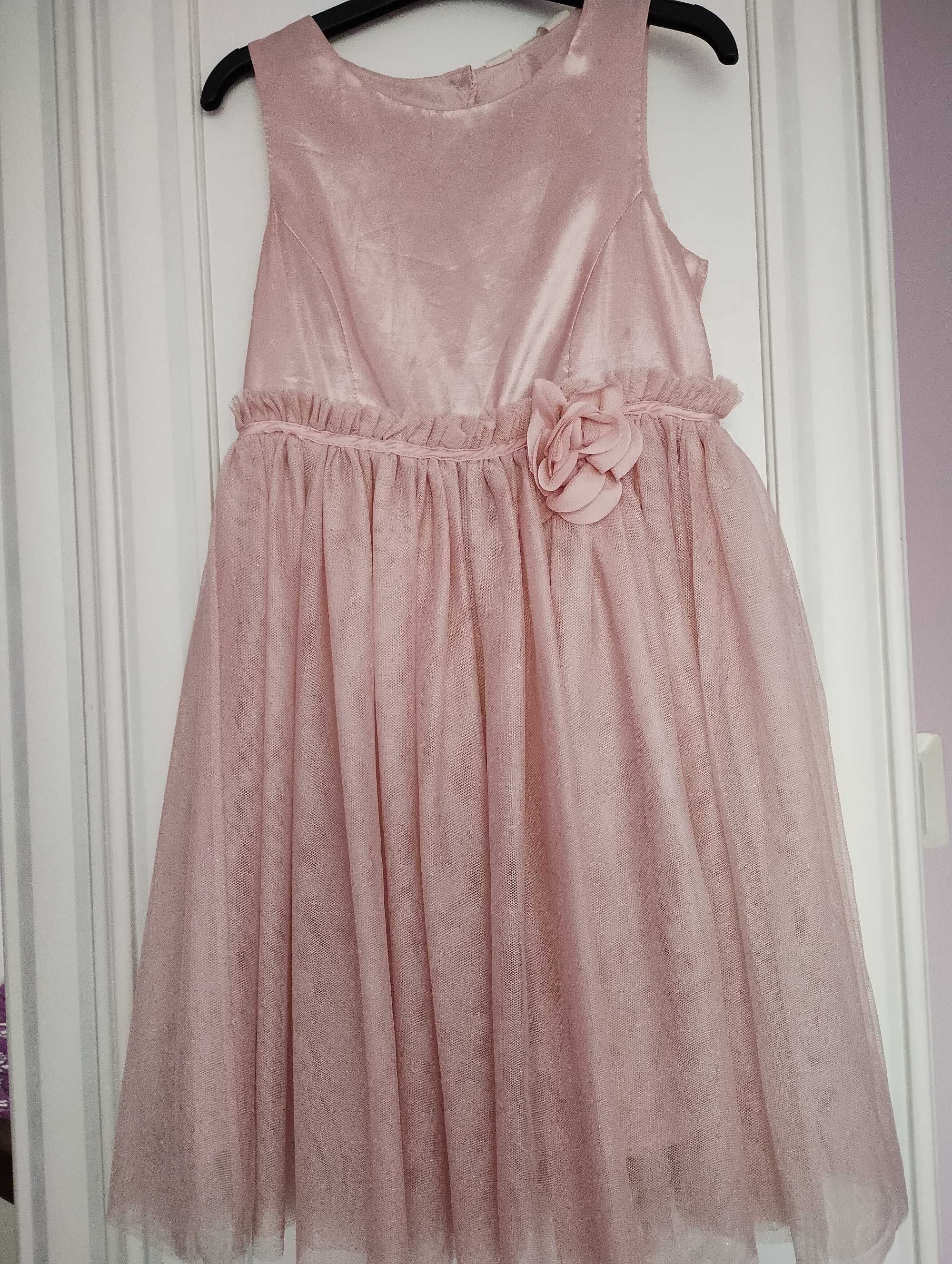 Piękna sukienka z tiulową spódniczką z brokatem r. 122 H&M