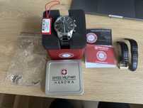 Szwajcarski zegarek SWISS HANOWA 06-5308.04.007. Czarny chronograf.