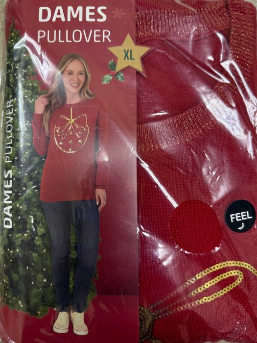 Sweter damski czerwony rozmiar XL