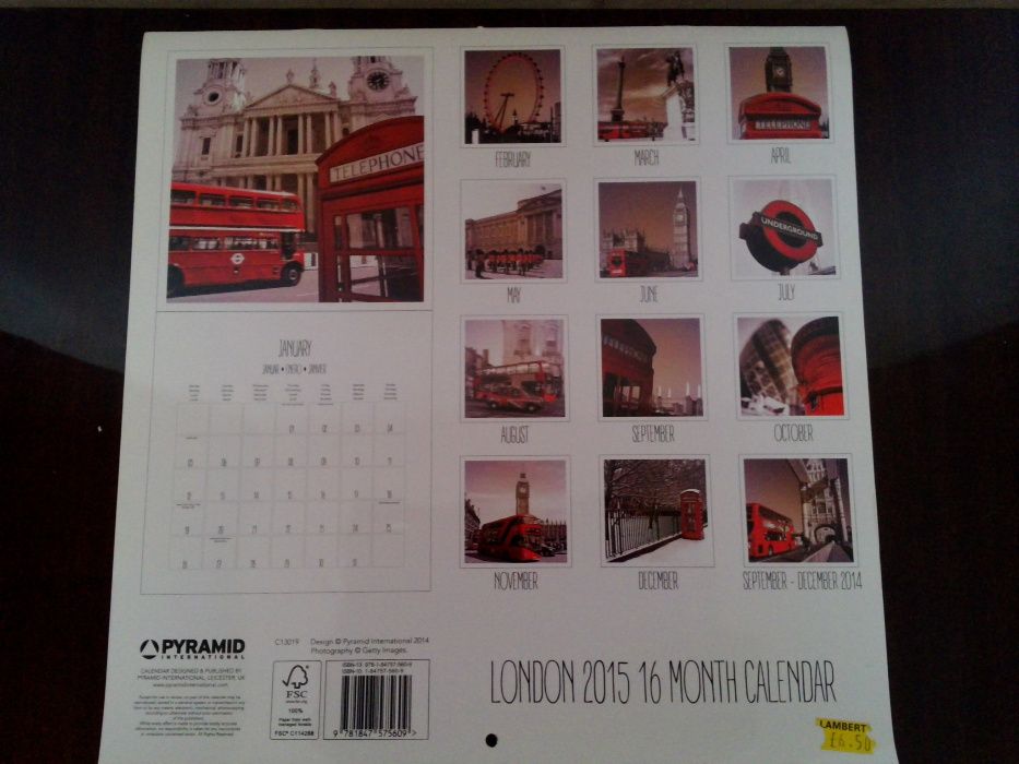 Календарь Лондон 2015