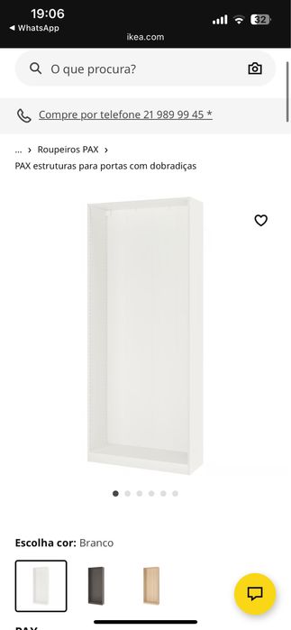 Estrutura de roupeiro branco IKEA PAX novo