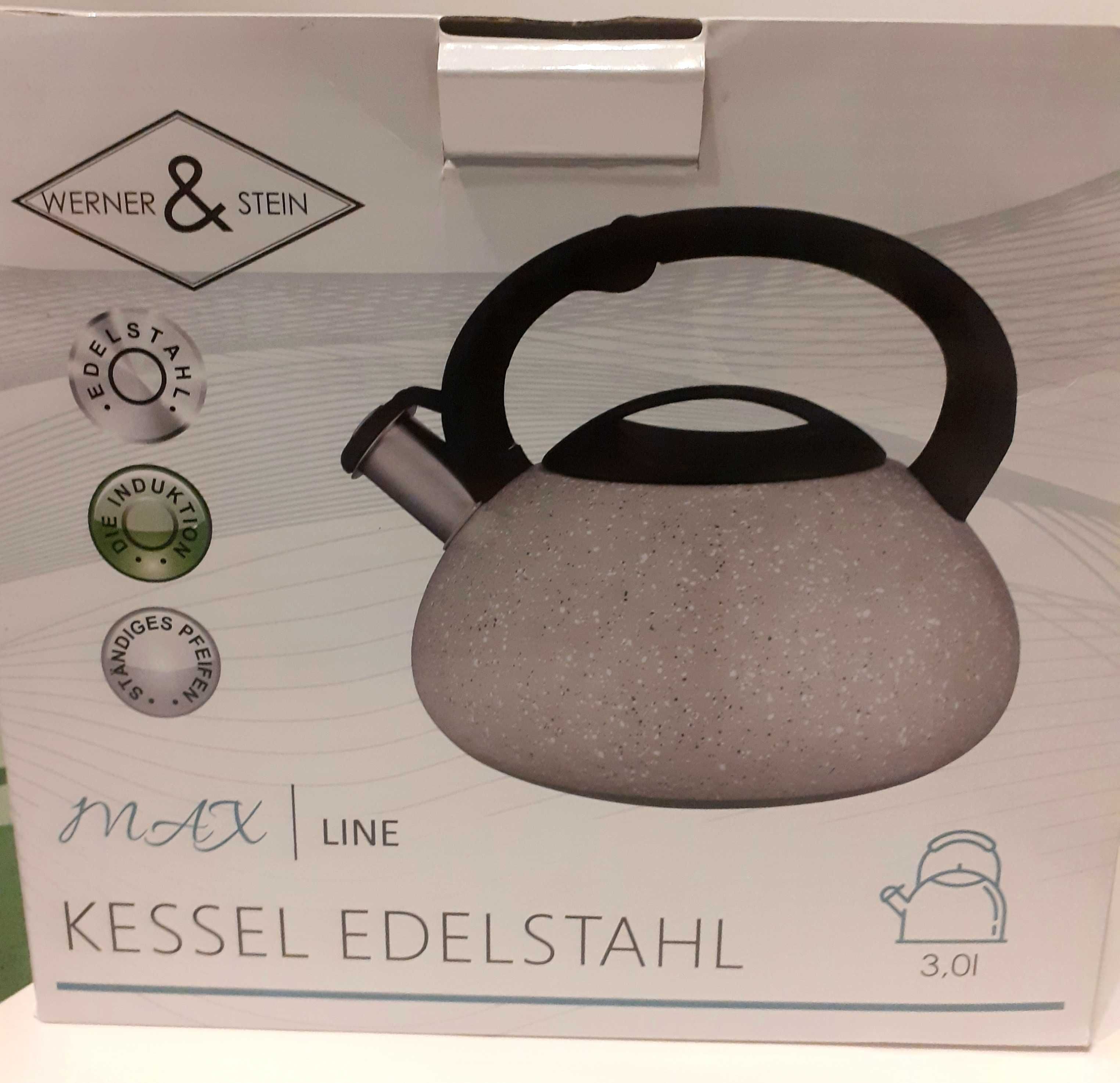 Czajnik Nierdzewny 3L "Kessel Edelstahl" Gaz, Indukcja, Pł Ceramiczna.