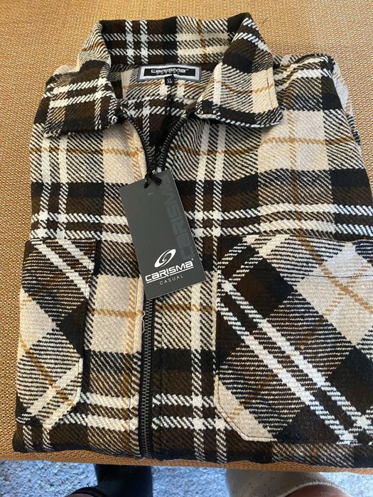 Flanelowa koszula kurtka w kratę - rozmiar XL - marka Carisma