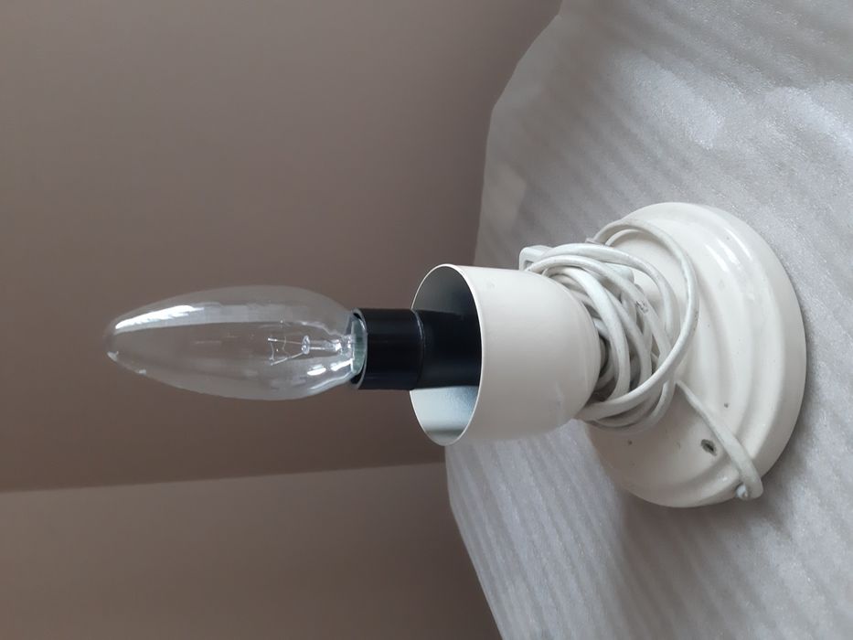 Lampa lampka PRL boho vintage bez klosza loft metal oprawa oprawka