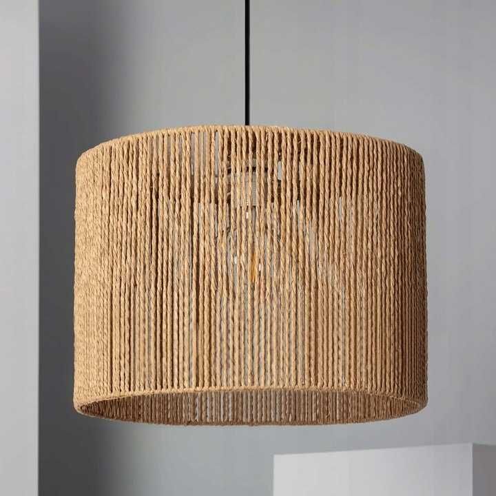 LAMPA WISZĄCA BOHO naturalna brąz sznurek jutowy 30CM APP1324