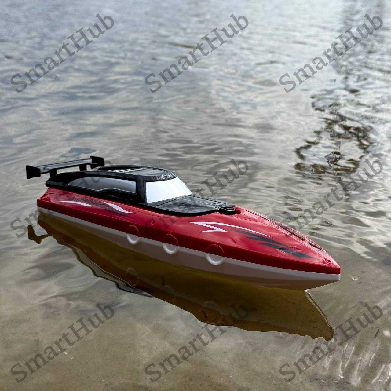 Катер на радиоуправлении HydroFlash Красный Лодка на пульте управления