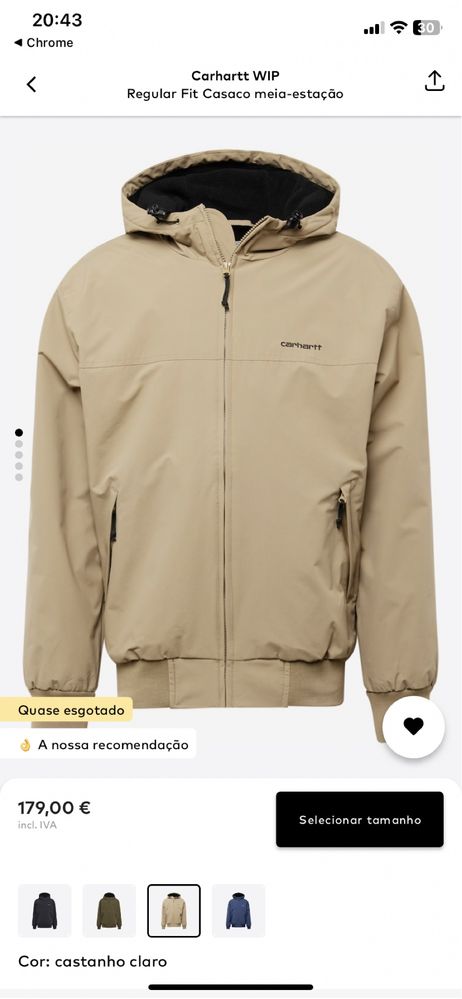 Casaco carhartt novo