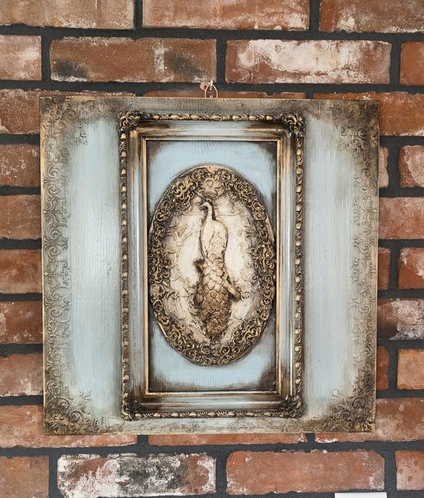 Obraz drewniano ceramiczny ,panel drewniany ozdobny na grubej desce