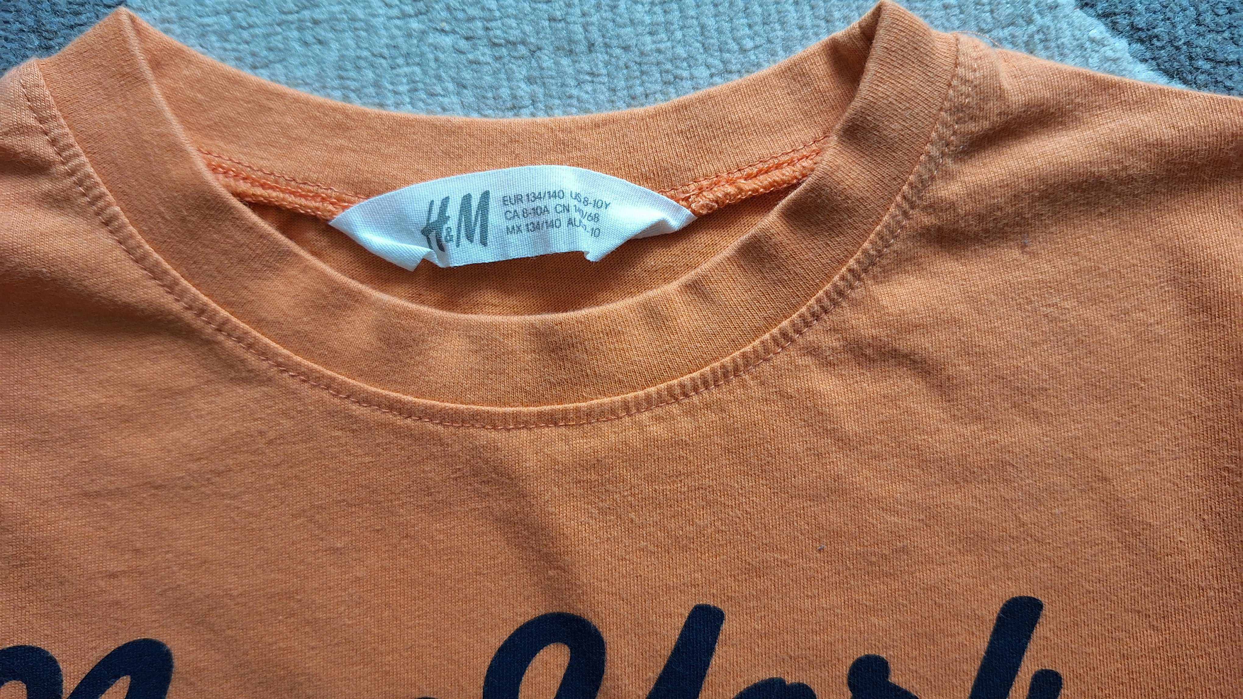 Musztardowy longsleeve H&M roz 134/140, stan db