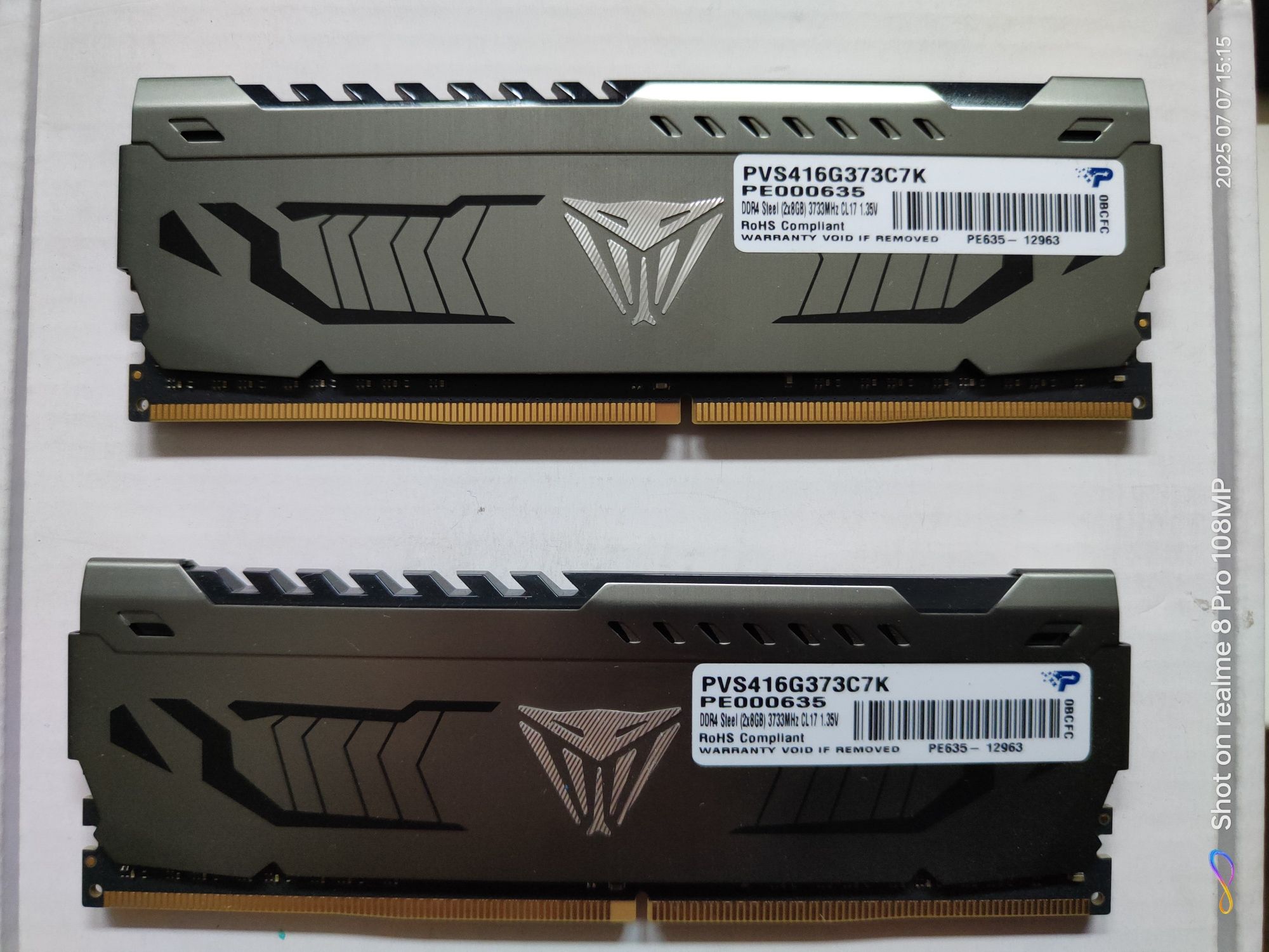 Pamięć RAM Patriot Viper Steel DDR4 16GB 3733MHz CL17 (2x 8GB)