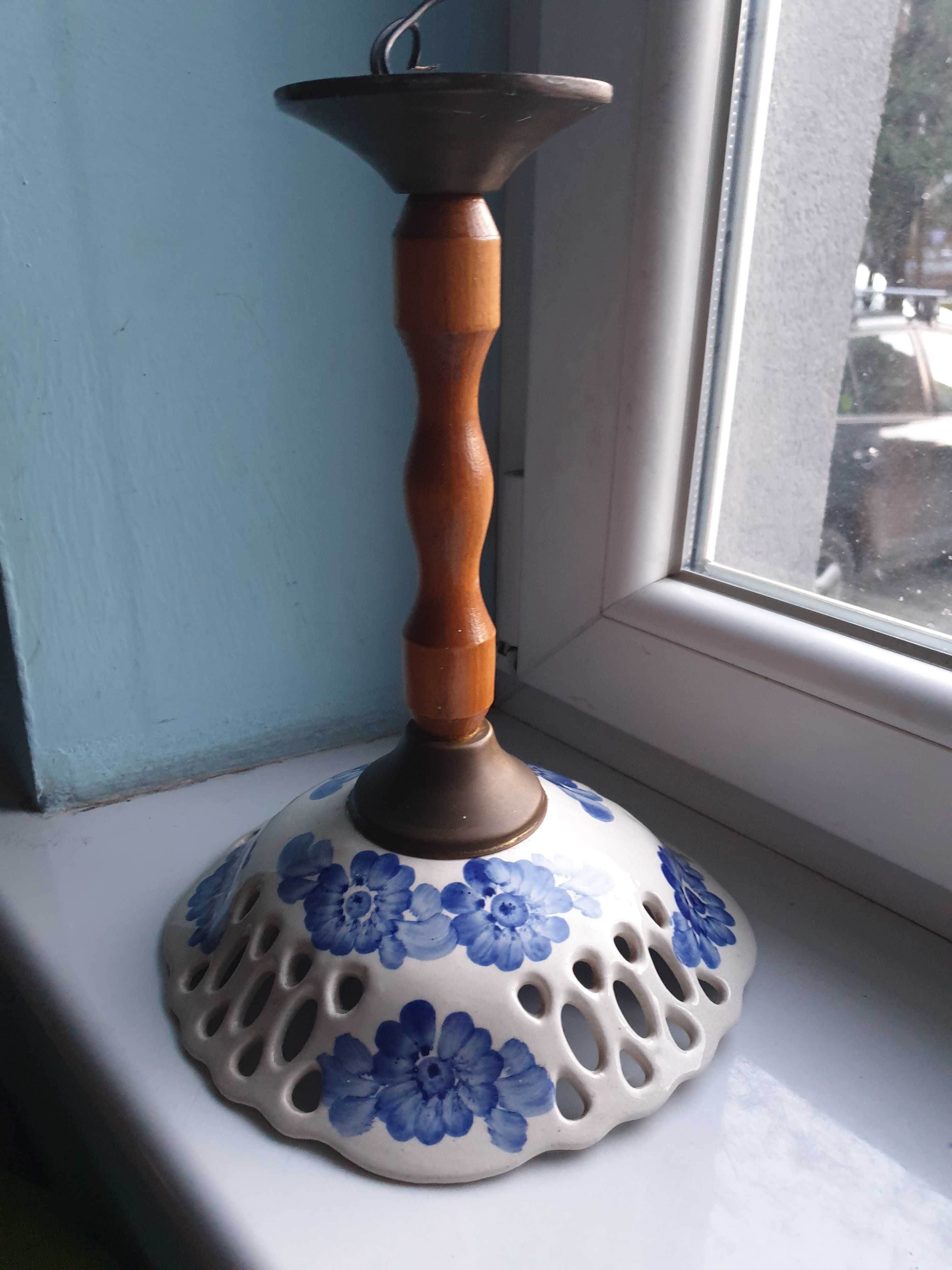 lampa ceramiczna ażurowa Włocławek lata 70.