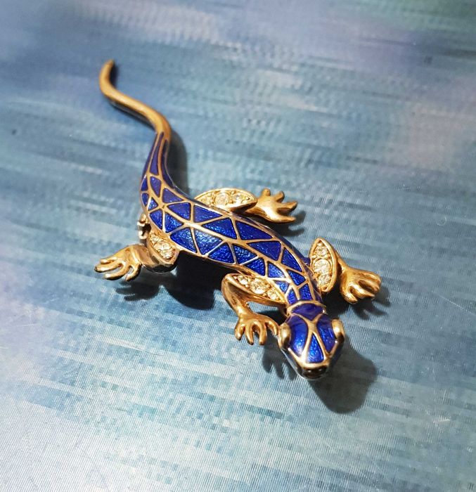 Брошь ящерица саламандра